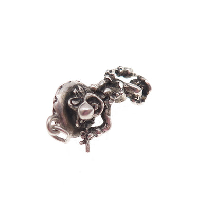 925 Sterling Silver Antique Art Deco Panchito Pistoles Oxidized 3D Charm Pendant