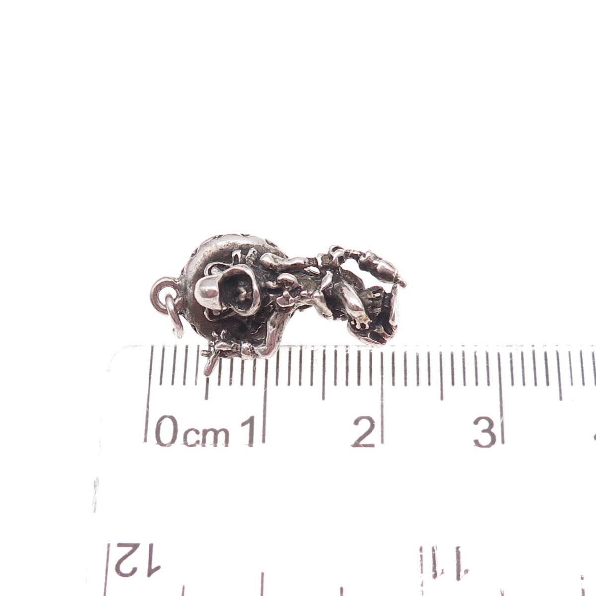 925 Sterling Silver Antique Art Deco Panchito Pistoles Oxidized 3D Charm Pendant