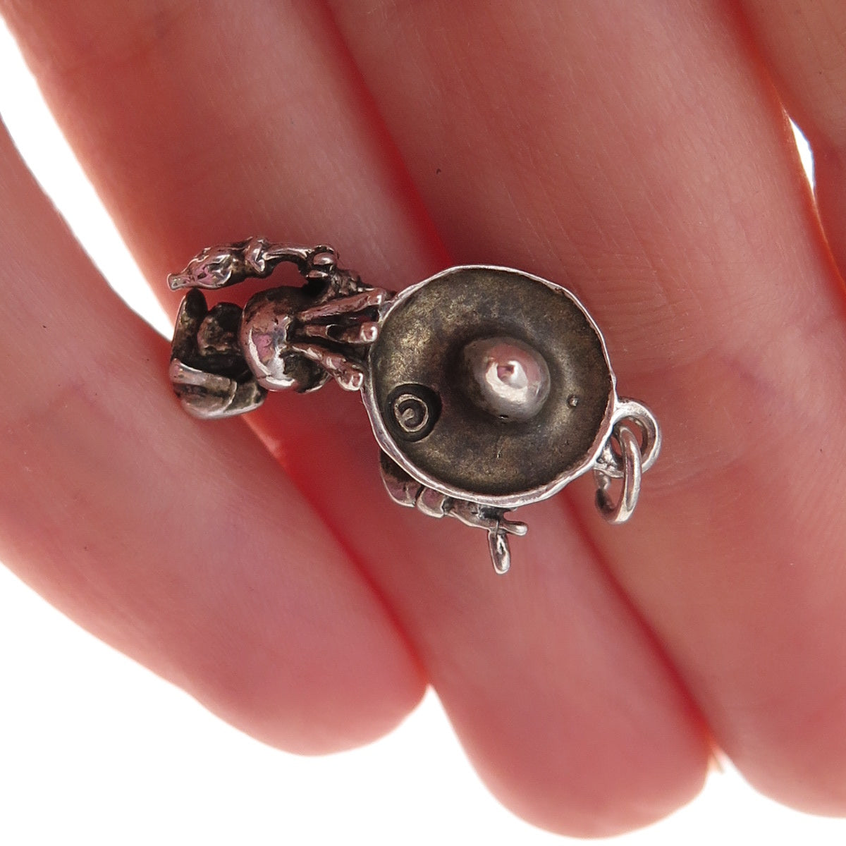 925 Sterling Silver Antique Art Deco Panchito Pistoles Oxidized 3D Charm Pendant