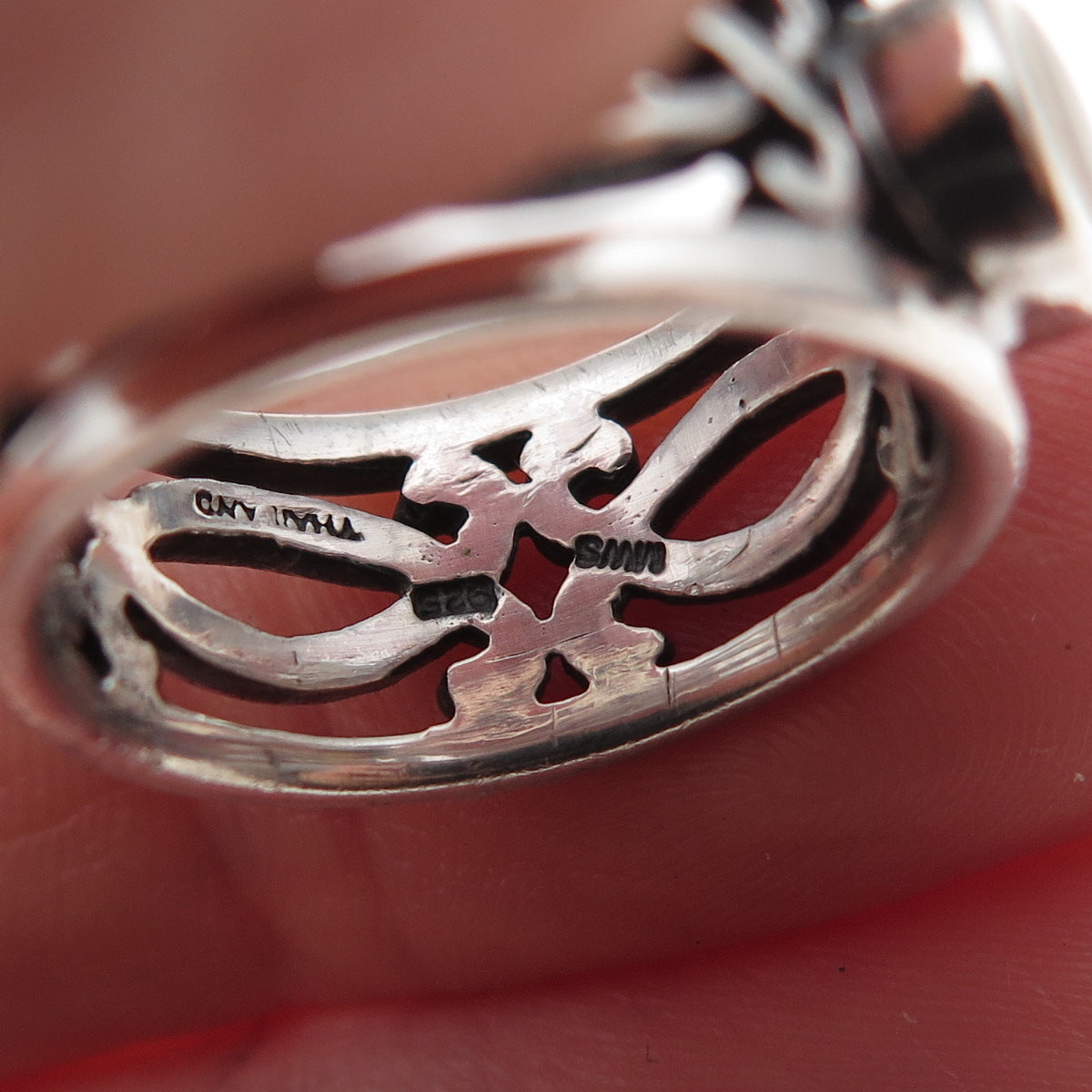 Mark Wasserman Samara 925 Sterling Silver Vintage Real MOP Band Ring Size 6.5