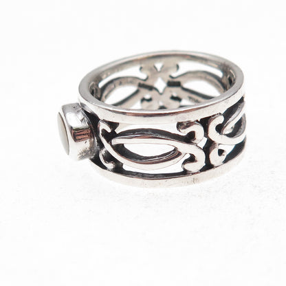 Mark Wasserman Samara 925 Sterling Silver Vintage Real MOP Band Ring Size 6.5