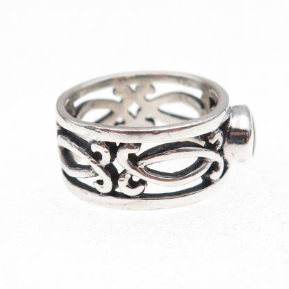 Mark Wasserman Samara 925 Sterling Silver Vintage Real MOP Band Ring Size 6.5