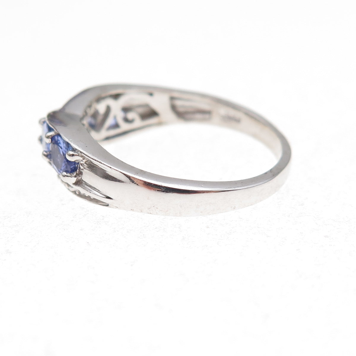 Chuck Clemency 925 Sterling Silver Real Diamond & Tanzanite Ring Size 8.25