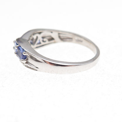 Chuck Clemency 925 Sterling Silver Real Diamond & Tanzanite Ring Size 8.25