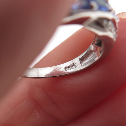 Chuck Clemency 925 Sterling Silver Real Diamond & Tanzanite Ring Size 8.25