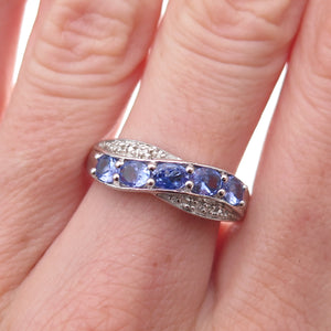 Chuck Clemency 925 Sterling Silver Real Diamond & Tanzanite Ring Size 8.25