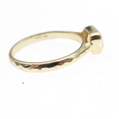 925 Sterling Silver Gold Plated Real Emerald-Cut Citrine Ring Size 8