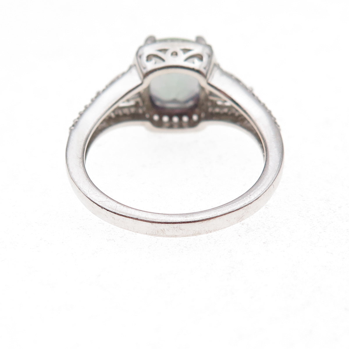 925 Sterling Silver Real Mystic & White Topaz Ring Size 7