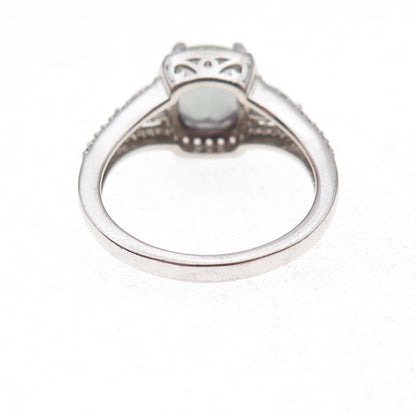 925 Sterling Silver Real Mystic & White Topaz Ring Size 7