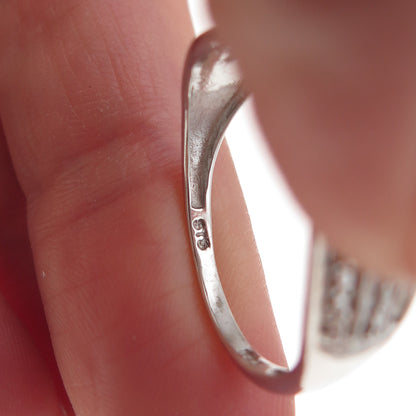 Chuck Clemency 925 Sterling Silver Real Cognac & White Diamond Ring Size 8.25