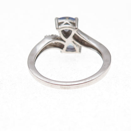 Chuck Clemency 925 Sterling Silver Real Tanzanite & White Topaz Ring Size 8