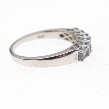 Chuck Clemency 925 Sterling Silver Real Oval-Cut Tanzanite Ring Size 8.25