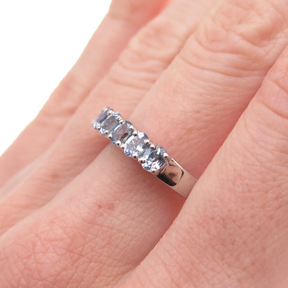 Chuck Clemency 925 Sterling Silver Real Oval-Cut Tanzanite Ring Size 8.25