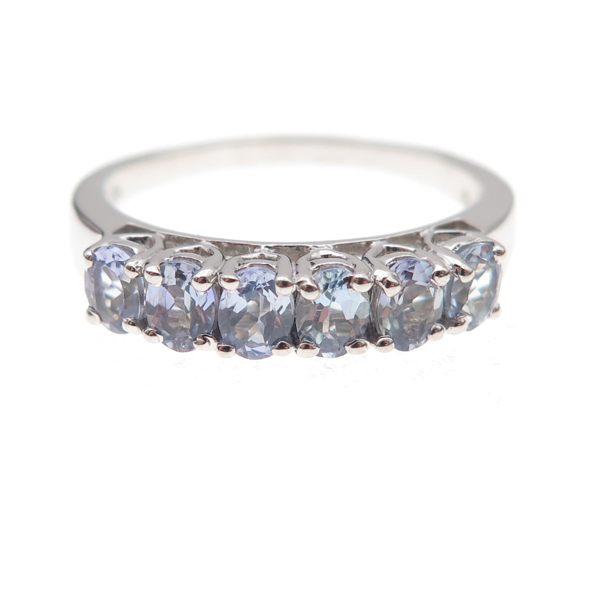 Chuck Clemency 925 Sterling Silver Real Oval-Cut Tanzanite Ring Size 8.25