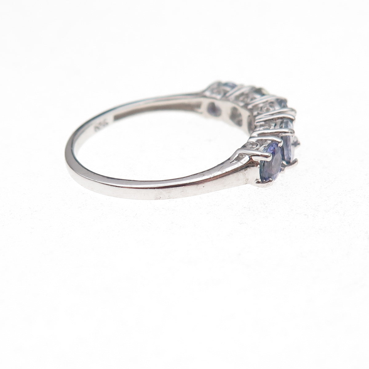 Chuck Clemency 925 Sterling Silver Real Round-Cut Tanzanite Ring Size 8.25