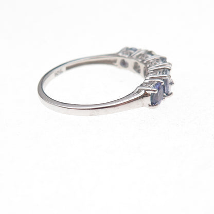 Chuck Clemency 925 Sterling Silver Real Round-Cut Tanzanite Ring Size 8.25