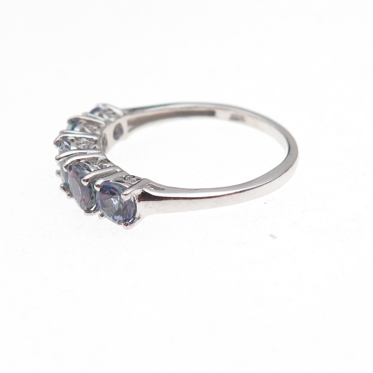 Chuck Clemency 925 Sterling Silver Real Round-Cut Tanzanite Ring Size 8.25
