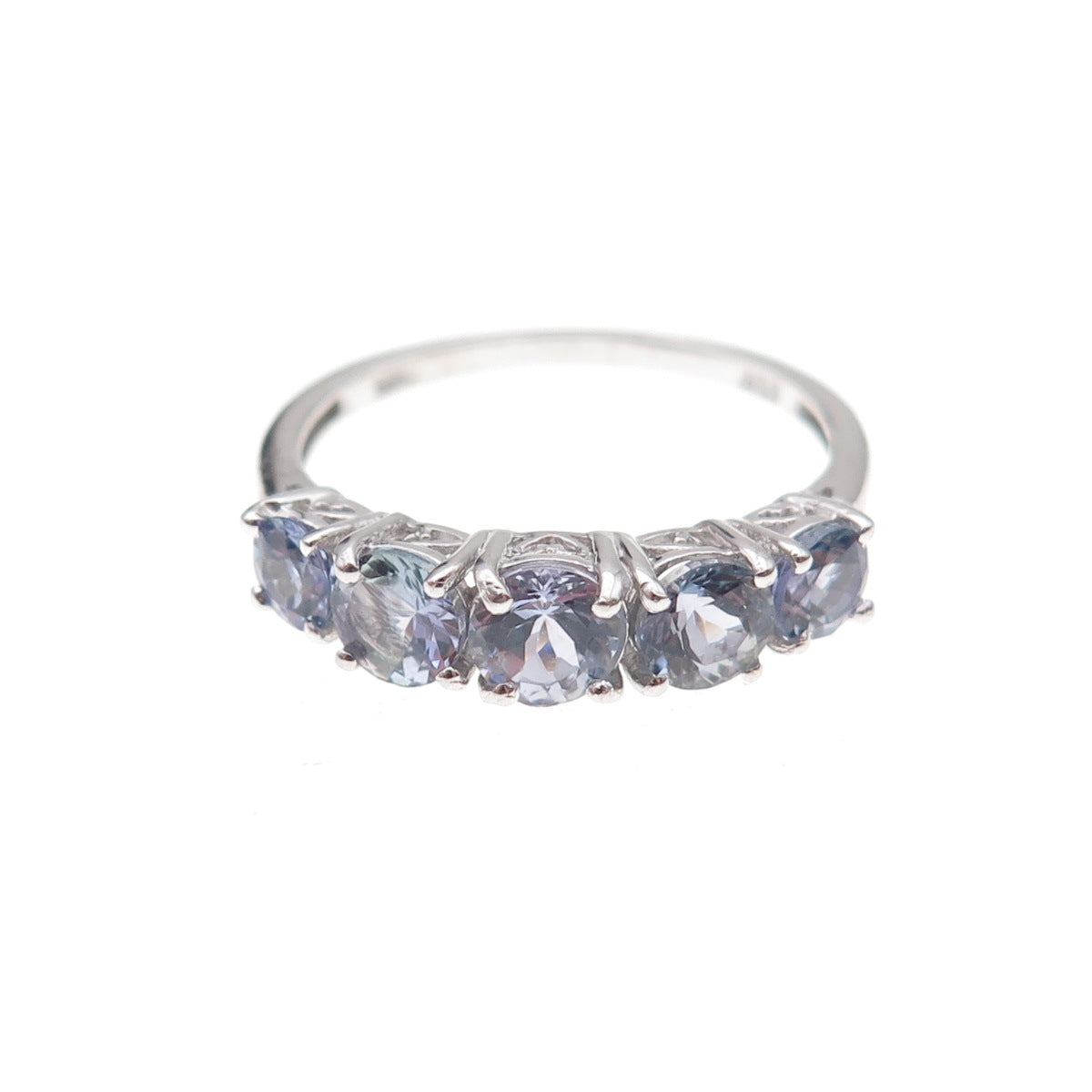 Chuck Clemency 925 Sterling Silver Real Round-Cut Tanzanite Ring Size 8.25