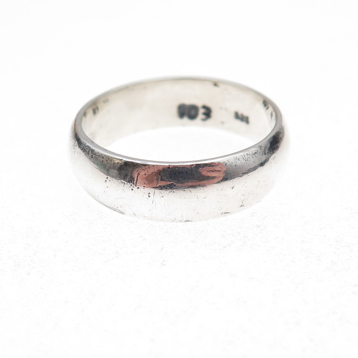 925 Sterling Silver Vintage Classic Wedding Band Ring Size 10.25