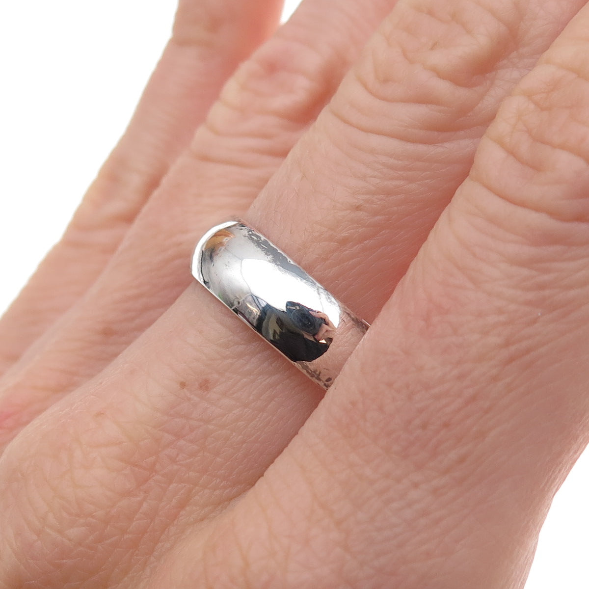 925 Sterling Silver Vintage Classic Wedding Band Ring Size 10.25