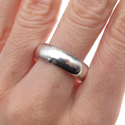 925 Sterling Silver Vintage Classic Wedding Band Ring Size 10.25