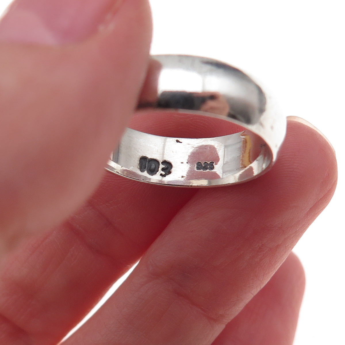 925 Sterling Silver Vintage Classic Wedding Band Ring Size 10.25