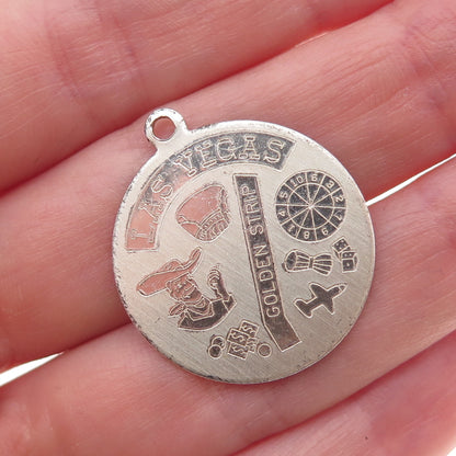 Rosecraft 925 Sterling Silver Vintage Las Vegas Golden Strip Charm Pendant