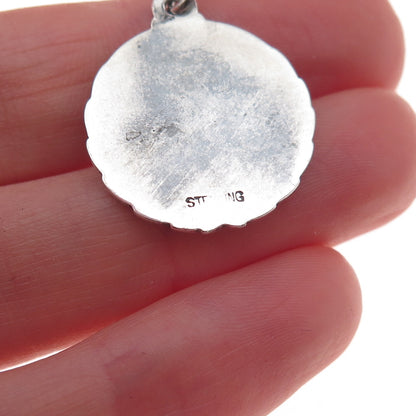 925 Sterling Silver Vintage Taurus Zodiac Sign Oxidized Charm Pendant