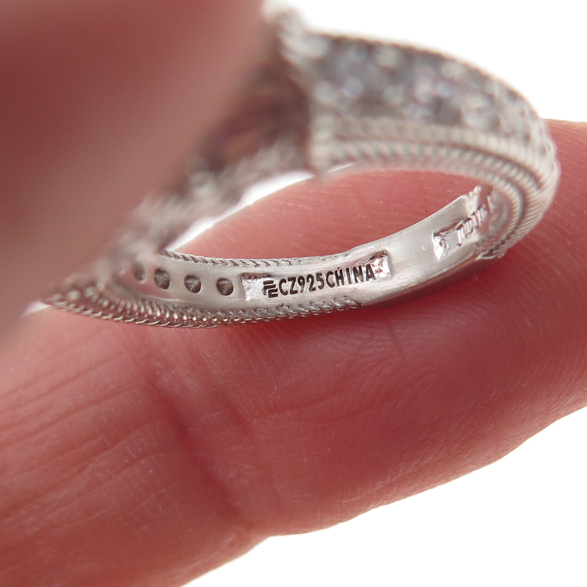 Judith Ripka 925 Sterling Silver C Z Engagement Ring Size 5
