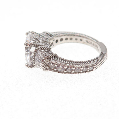 Judith Ripka 925 Sterling Silver C Z Engagement Ring Size 5