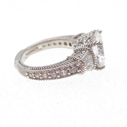 Judith Ripka 925 Sterling Silver C Z Engagement Ring Size 5