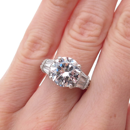 Judith Ripka 925 Sterling Silver C Z Engagement Ring Size 5