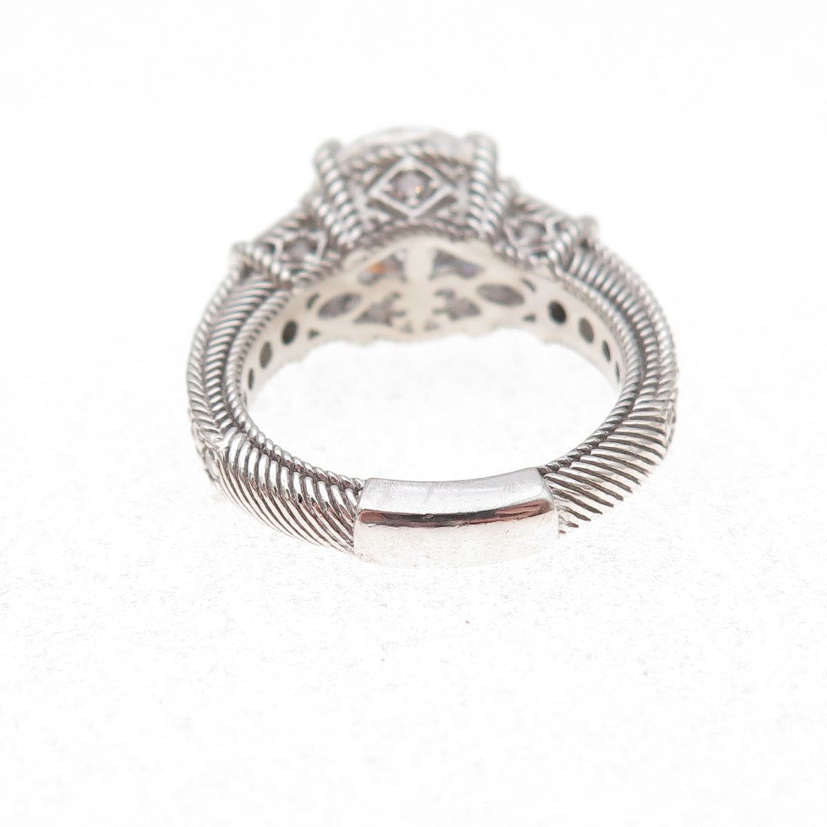Judith Ripka 925 Sterling Silver C Z Engagement Ring Size 5