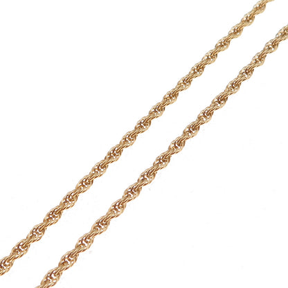 925 Sterling Silver Gold Plated Vintage Canada Twisted Rope Chain Necklace 24"