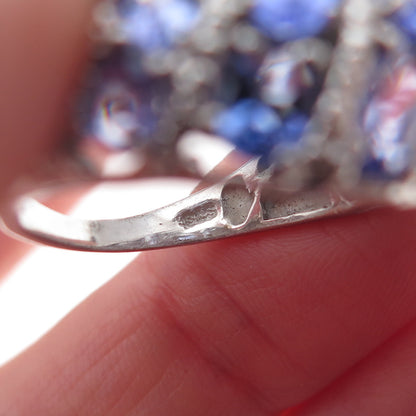 Chuck Clemency 925 Sterling Silver Real Diamond & Tanzanite Ring Size 8