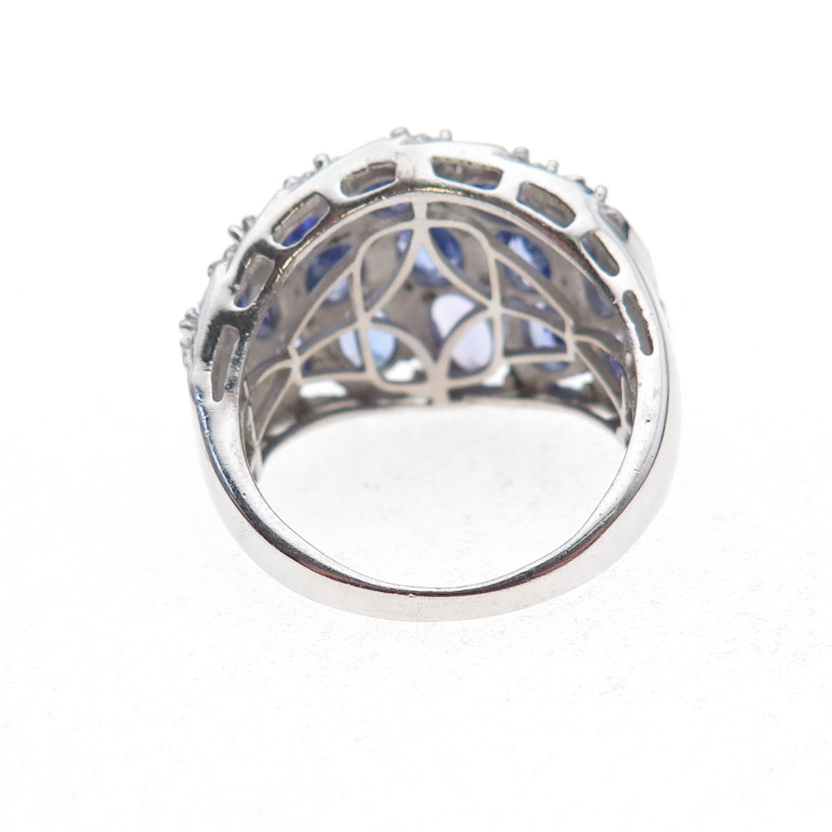 Chuck Clemency 925 Sterling Silver Real Diamond & Tanzanite Ring Size 8