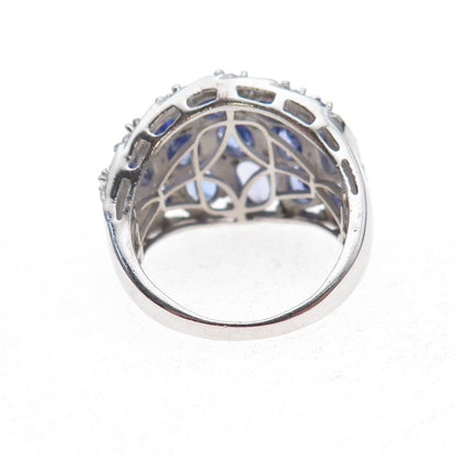 Chuck Clemency 925 Sterling Silver Real Diamond & Tanzanite Ring Size 8