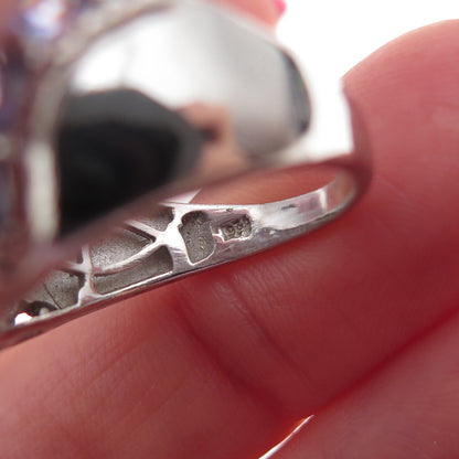 Chuck Clemency 925 Sterling Silver Real Diamond & Tanzanite Ring Size 8