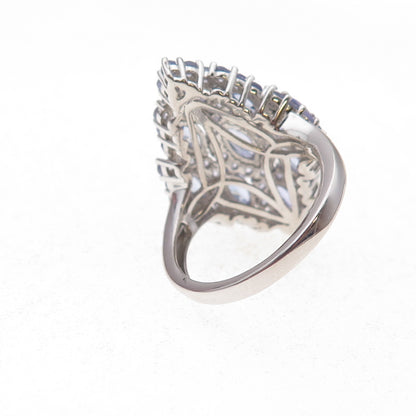 Chuck Clemency Sterling Silver Real Marquise & Round-Cut Tanzanite Ring Size 8