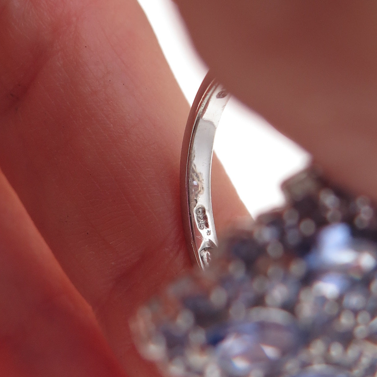 Chuck Clemency Sterling Silver Real Marquise & Round-Cut Tanzanite Ring Size 8