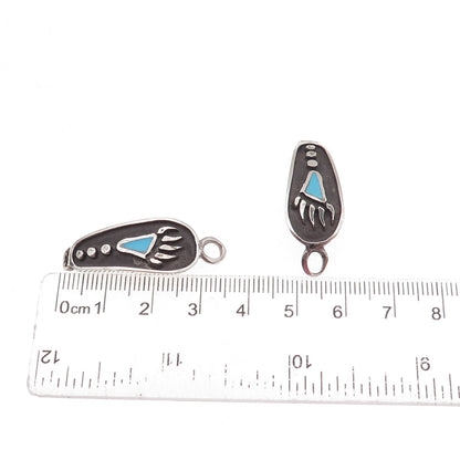 Old Pawn 925 Sterling Silver Vintage Southwestern Turquoise Bear Paw Watch Band
