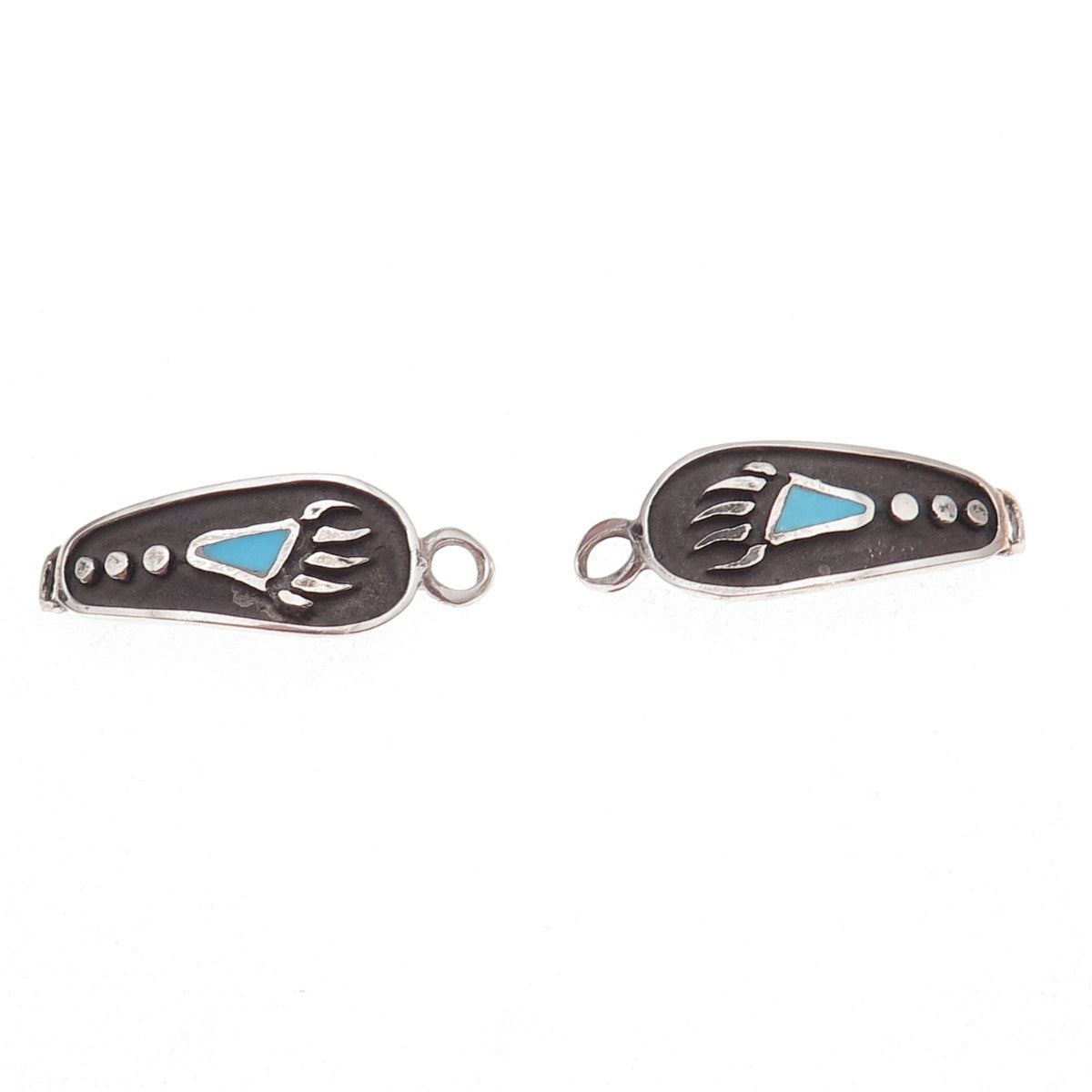 Old Pawn 925 Sterling Silver Vintage Southwestern Turquoise Bear Paw Watch Band