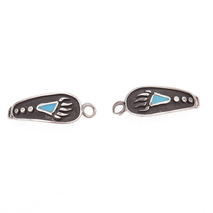 Old Pawn 925 Sterling Silver Vintage Southwestern Turquoise Bear Paw Watch Band