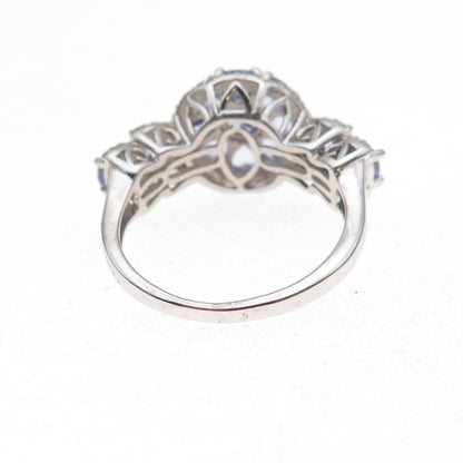 Chuck Clemency 925 Sterling Silver Real Diamond & Tanzanite Ring Size 9.5