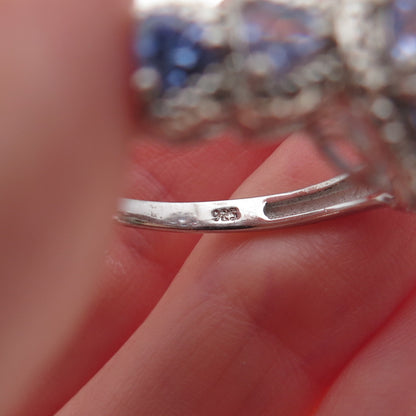Chuck Clemency 925 Sterling Silver Real Diamond & Tanzanite Ring Size 9.5