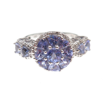 Chuck Clemency 925 Sterling Silver Real Diamond & Tanzanite Ring Size 9.5