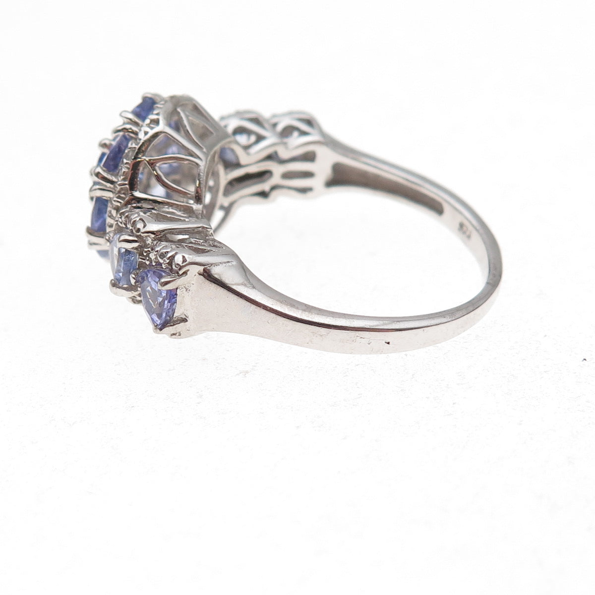 Chuck Clemency 925 Sterling Silver Real Diamond & Tanzanite Ring Size 9.5