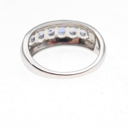 925 Sterling Silver Real Round-Cut Tanzanite Ring Size 8