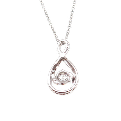 925 Sterling Silver 3-Tone Real Diamond Infinity Cable Chain Necklace 18"