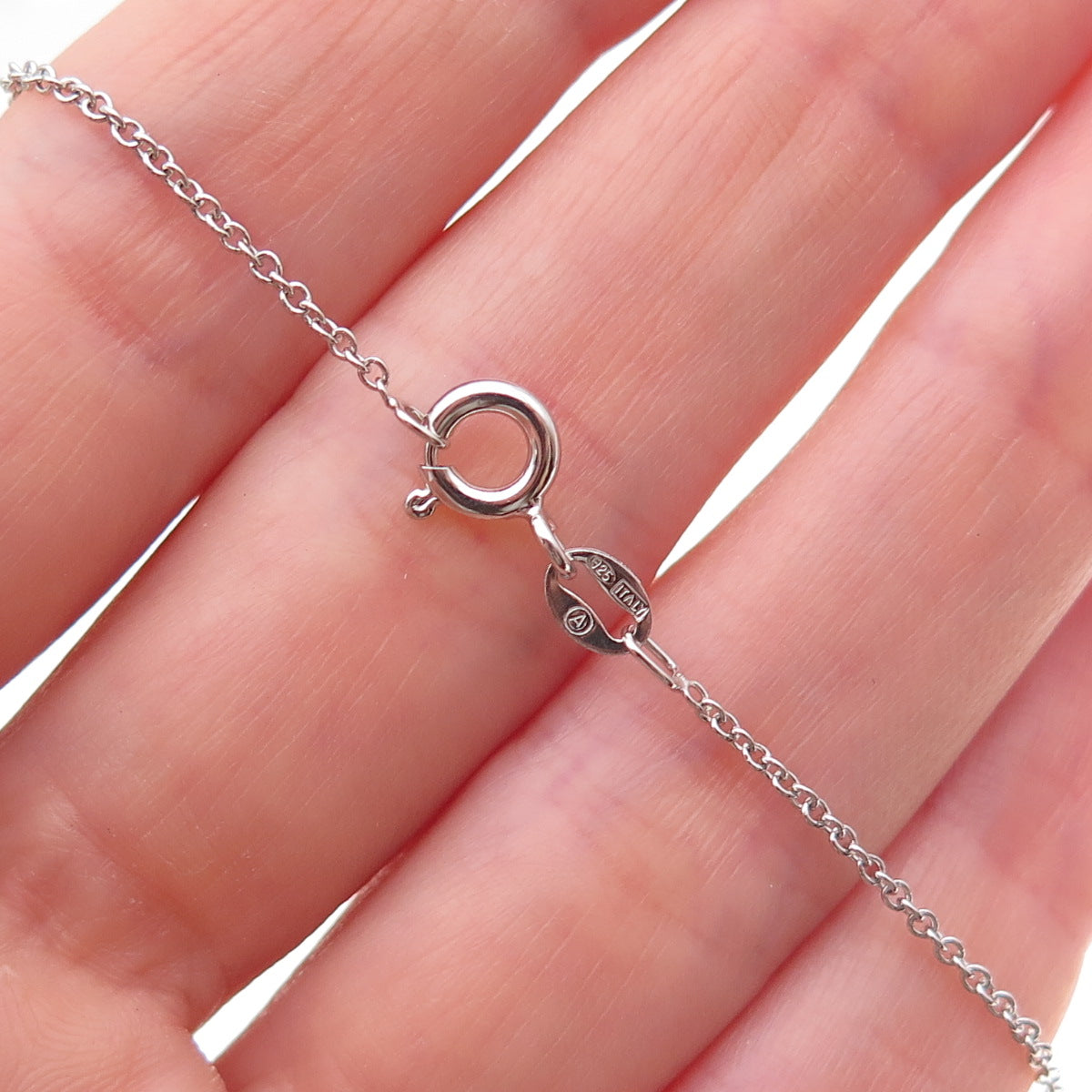 925 Sterling Silver 3-Tone Real Diamond Infinity Cable Chain Necklace 18"